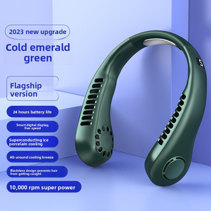 USB Rechargeable Bladeless Hanging Neck Fan