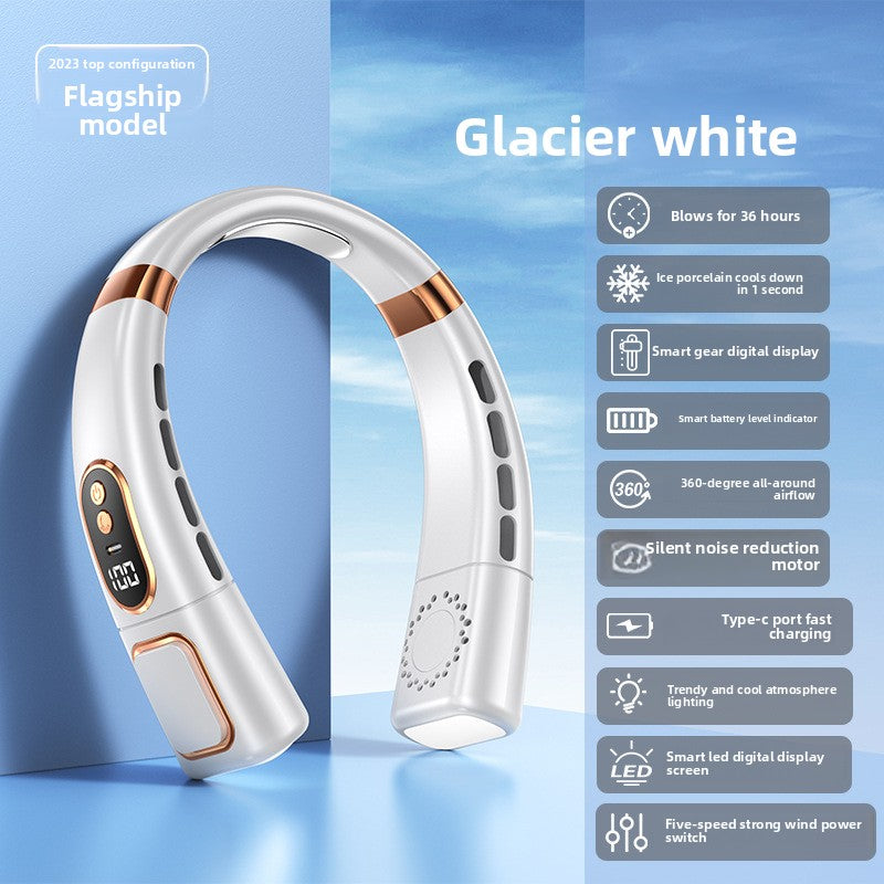 USB Rechargeable Bladeless Hanging Neck Fan