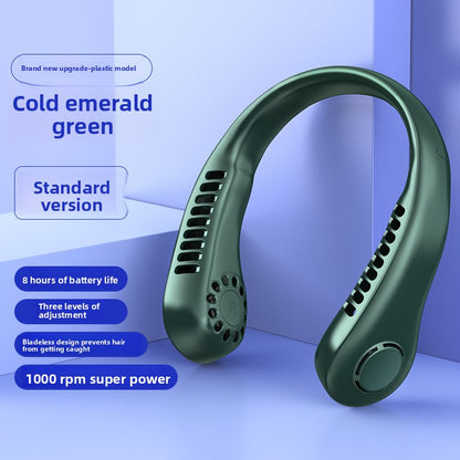 USB Rechargeable Bladeless Hanging Neck Fan
