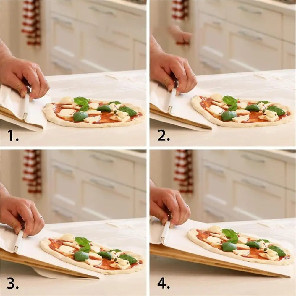 Sliding Pizza Peel - Wood Pizza Slider Smart ，Pizza Peel Slider That Transfer Pizza Perfectly，Non Stick Pizza Slider - 21.65" x 11.9"