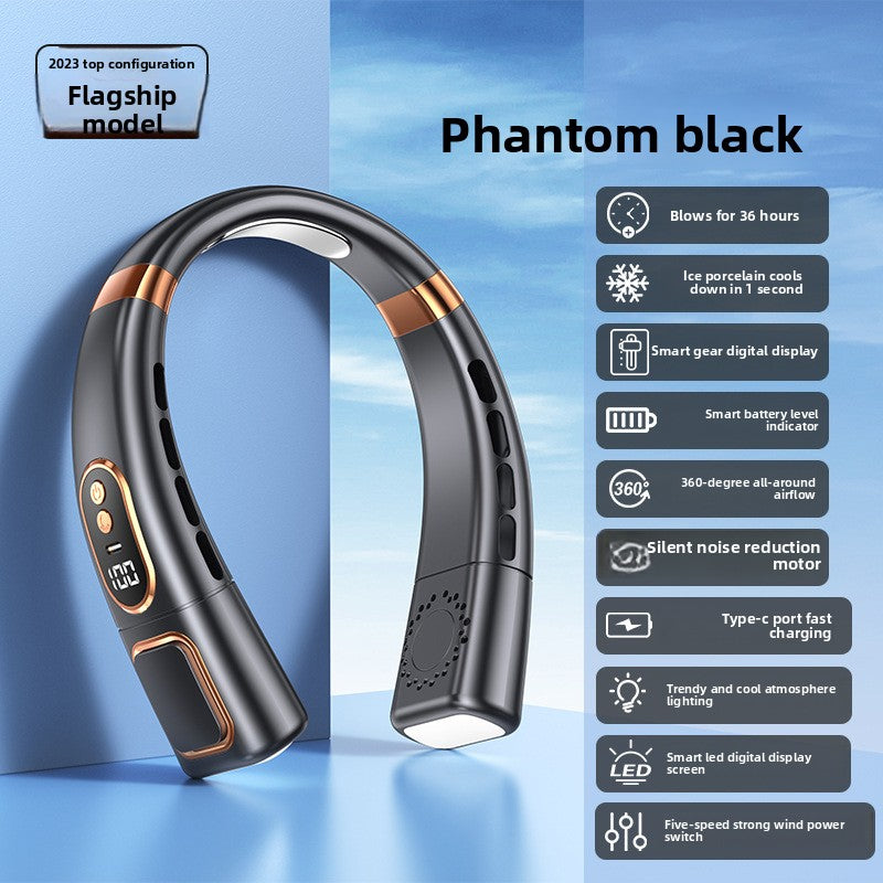 USB Rechargeable Bladeless Hanging Neck Fan