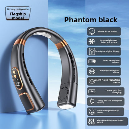 USB Rechargeable Bladeless Hanging Neck Fan