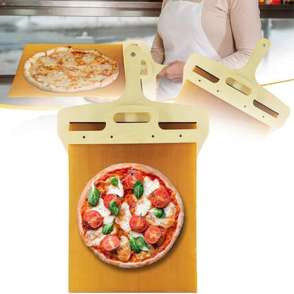 Sliding Pizza Peel - Wood Pizza Slider Smart ，Pizza Peel Slider That Transfer Pizza Perfectly，Non Stick Pizza Slider - 21.65" x 11.9"