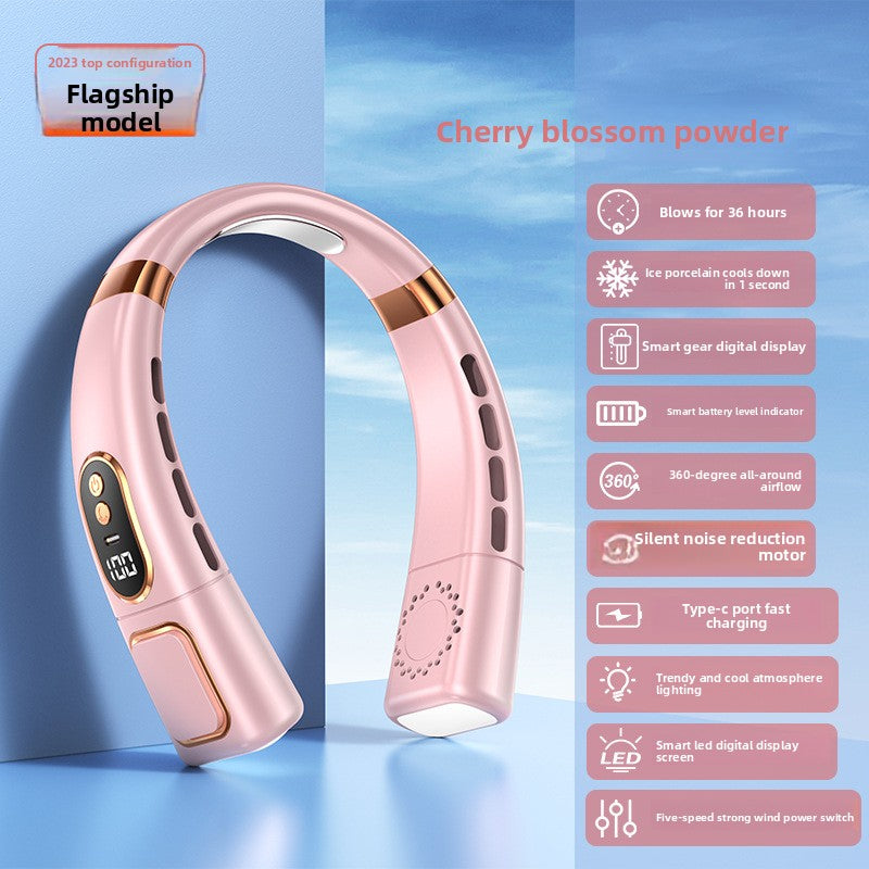 USB Rechargeable Bladeless Hanging Neck Fan