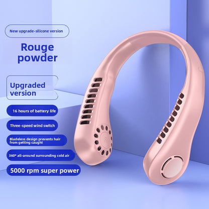 USB Rechargeable Bladeless Hanging Neck Fan