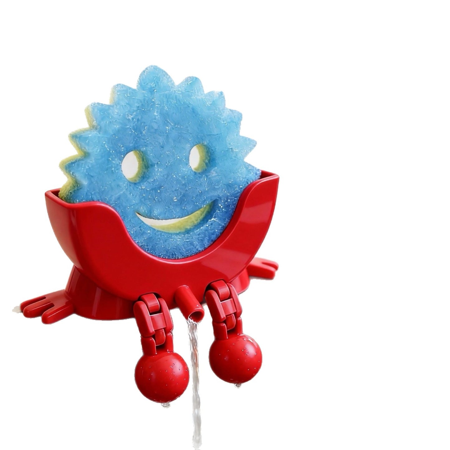 Creative Hanging Sponge Holder with Drainage/Traceless Glue, 3D Printing Countertop Funny Sponge Holders for Kitchen Sink, Keeps Your Sponge Dry & Smiling, for Scrub Daddy Holder