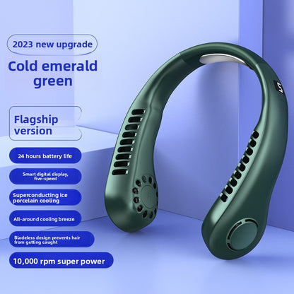 USB Rechargeable Bladeless Hanging Neck Fan