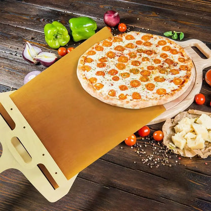 Sliding Pizza Peel - Wood Pizza Slider Smart ，Pizza Peel Slider That Transfer Pizza Perfectly，Non Stick Pizza Slider - 21.65" x 11.9"