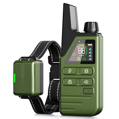 Remote-controlled dog trainer collar, anti-bark dog training device, safe for small and large dogs.