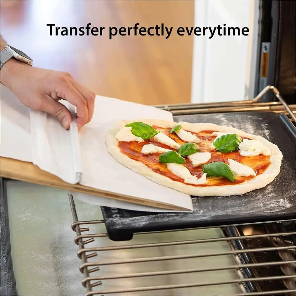 Sliding Pizza Peel - Wood Pizza Slider Smart ，Pizza Peel Slider That Transfer Pizza Perfectly，Non Stick Pizza Slider - 21.65" x 11.9"
