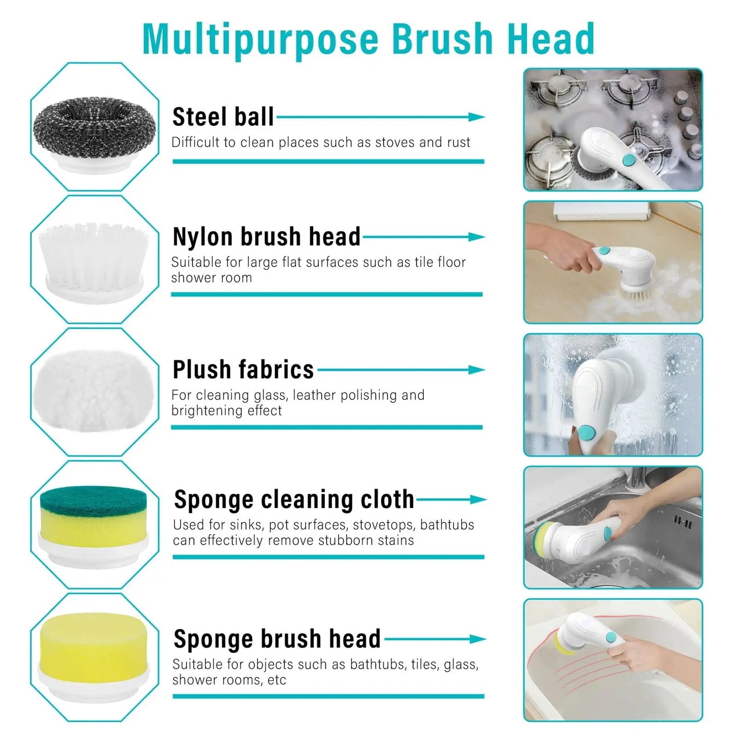 Multifunctional Electric Handheld Kitchen Household Dishwashing Brush