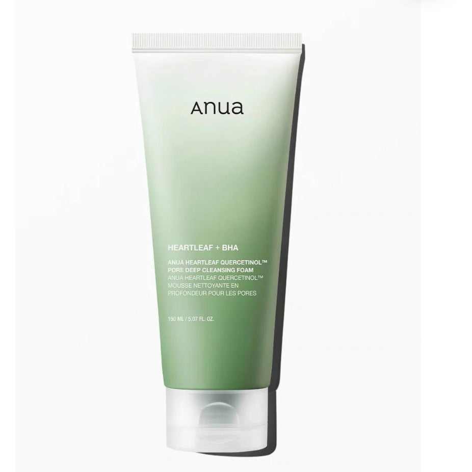 Anua Heartleaf Quercetinol Pore Deep Cleansing Foam, Face wash for Pore Refining Cleanser, Hydrating Daily Facial Cleanser For Double Cleansing, Gentle Foaming with BHA, Korean Skincare, 5.07 fl.oz.