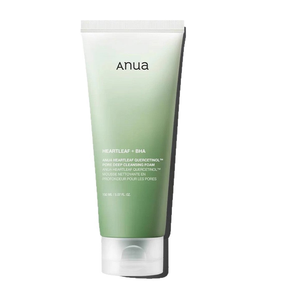 Anua Heartleaf Quercetinol Pore Deep Cleansing Foam, Face wash for Pore Refining Cleanser, Hydrating Daily Facial Cleanser For Double Cleansing, Gentle Foaming with BHA, Korean Skincare, 5.07 fl.oz.