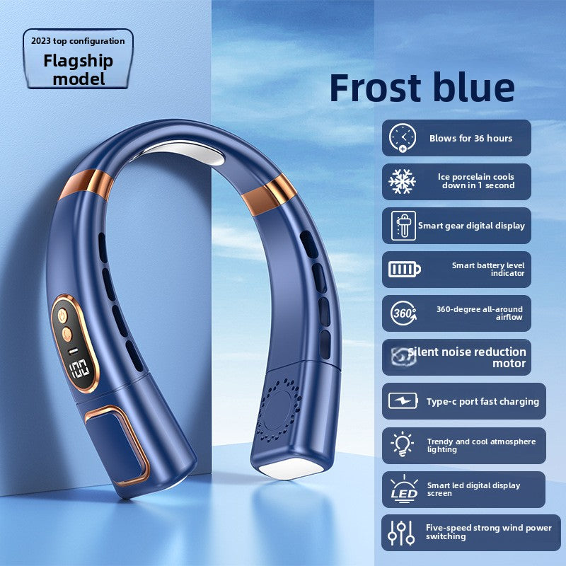 USB Rechargeable Bladeless Hanging Neck Fan