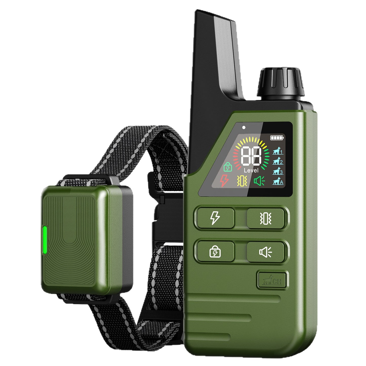 Remote-controlled dog trainer collar, anti-bark dog training device, safe for small and large dogs.