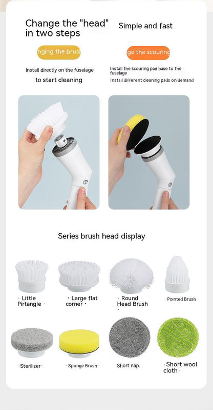 Electric Scrubber with Long Handle